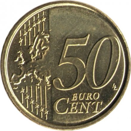 Бельгия 50 евроцентов 2008 год