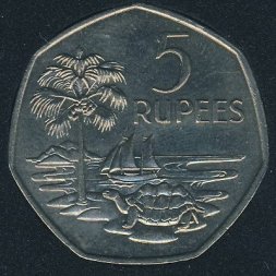 Сейшелы 5 рупий 1972 год