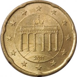 Германия 20 евроцентов 2011 год (F)