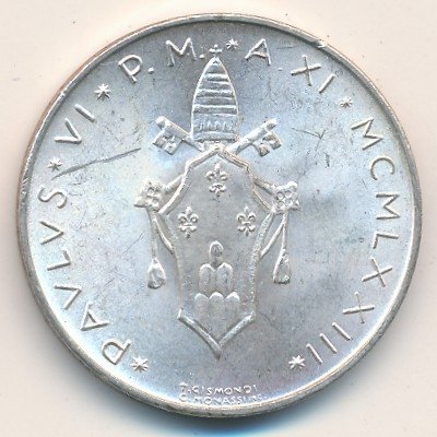Ватикан 500 лир 1973 год