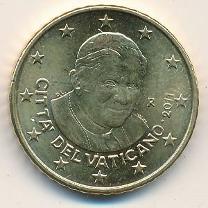 Ватикан 50 евроцентов 2011 год -  Бенедикт XVI