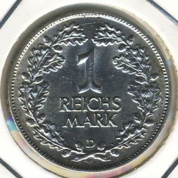 Веймарская республика 1 рейхсмарка 1925 год