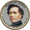 США 1 доллар 2010 год (P) - 14-ый Президент США - Франклин Пирс (цветная эмаль)