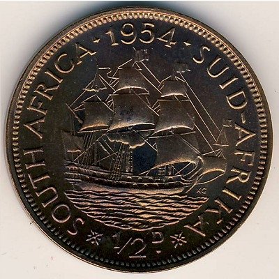 ЮАР 1/2 пенни 1954 год