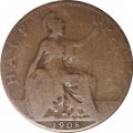 Великобритания 1/2 пенни 1908 год - Король Эдуард VII