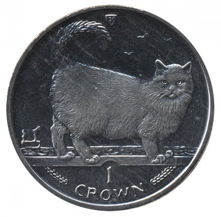 Остров Мэн 1 крона 1998 год - Священная Бирма (Медь-Никель)