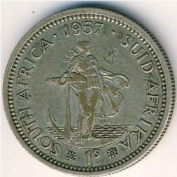 ЮАР 1 шиллинг 1957 год