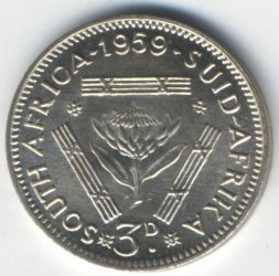 ЮАР 3 пенса 1959 год