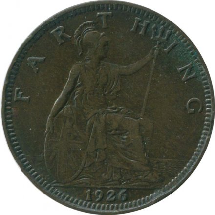 Великобритания 1 фартинг 1926 год - Король Георг V