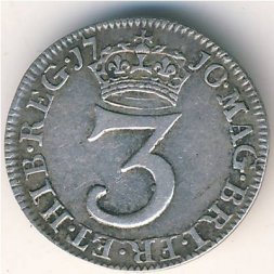 Великобритания 3 пенса 1710 год