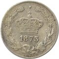 Румыния 50 бани 1873 год (Монетное отношение аверс/реверс (180°))
