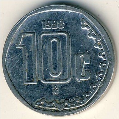 Мексика 10 сентаво 1998 год