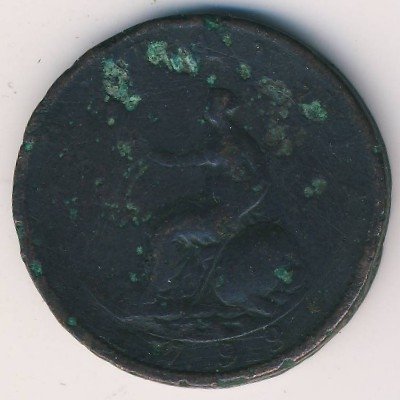 Великобритания 1/2 пенни 1799 год