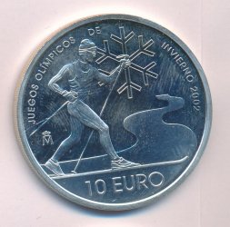 Испания 10 евро 2002 год - Зимние Олимпийские игры 2002