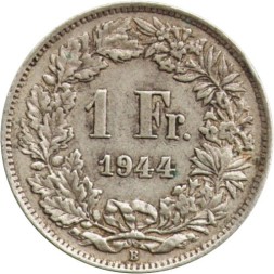 Швейцария 1 франк 1944 год