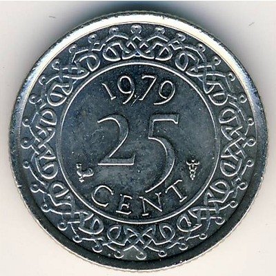 Суринам 25 центов 1979 год