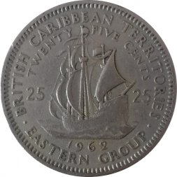 Восточные Карибы 25 центов 1962 год
