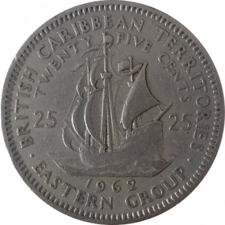 Восточные Карибы 25 центов 1962 год