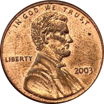 США 1 цент 2003 год - Авраам Линкольн (без отметки МД)