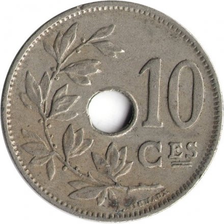 Бельгия 10 сантимов 1926 год BELGIQUE