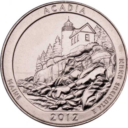 США 25 центов 2012 год - Национальный парк Акадия (P)
