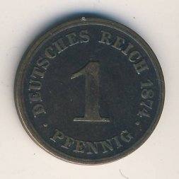 Германия 1 пфенниг 1874 год (C)