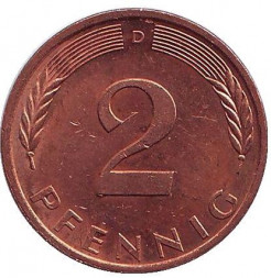 ФРГ 2 пфеннига 1995 год - D
