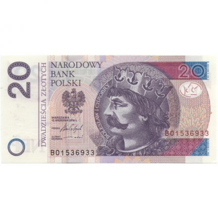 Польша 20 злотых 2016 год - Король Болеслав Храбрый UNC