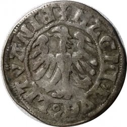 Великое Княжество Литовское (Литва) 1/2 гроша - полугрош 1492-1506 год - VF