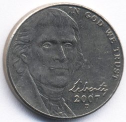 США 5 центов 2007 год (D)