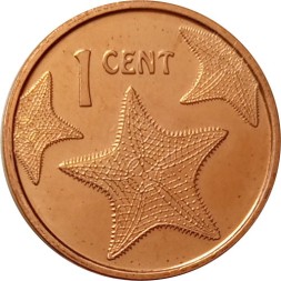 Багамские острова 1 цент 2015 год - Морская звезда (магнитная)