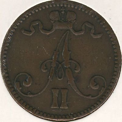 Финляндия 5 пенни 1870 год