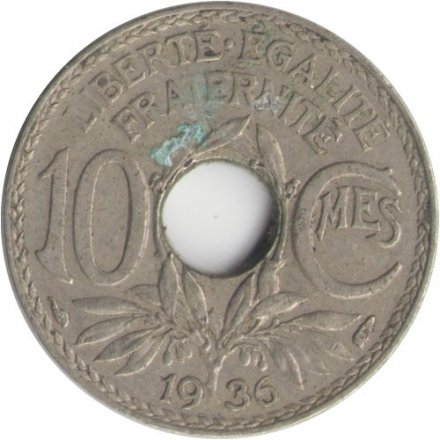 Франция 10 сантимов 1936 год