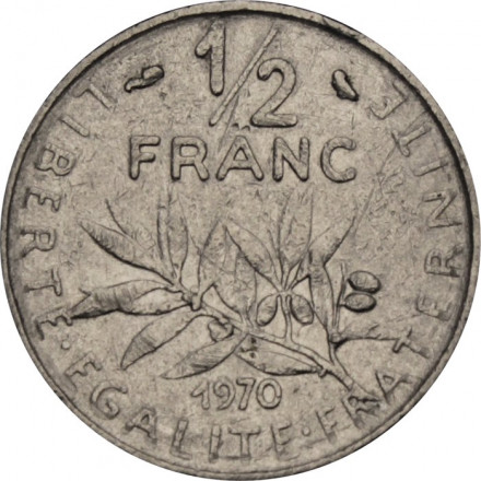 Франция 1/2 франка 1970 год