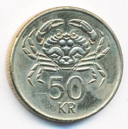Исландия 50 крон 2001 год - Береговой краб