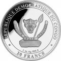 Конго 20 франков 2020 год  - Доисторическая жизнь - Плезиозавр