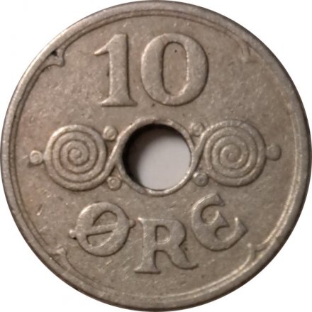 Дания 10 эре 1933 год