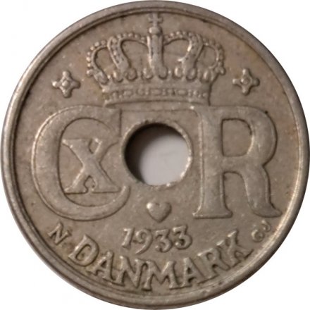 Дания 10 эре 1933 год