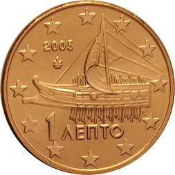 Греция 1 евроцент 2005 год UNC