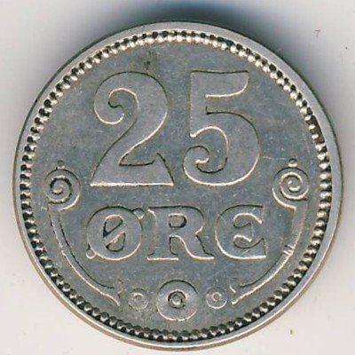 Дания 25 эре 1918 год