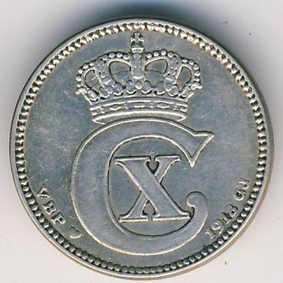 Дания 25 эре 1918 год