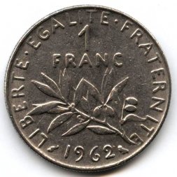 Франция 1 франк 1962 год