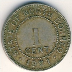 Северное Борнео 1 цент 1921 год