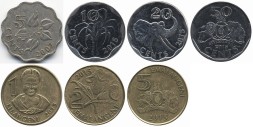 Набор из 7 монет Свазиленд 2007 - 2015 год - Мсвати III