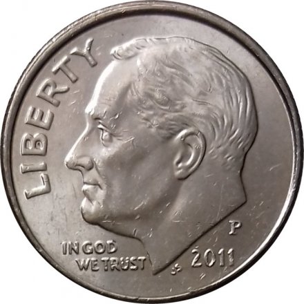 США 1 дайм (10 центов) 2011 год - Франклин Рузвельт (P)