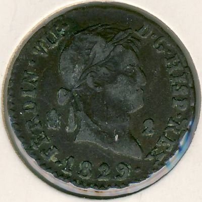 Испания 2 мараведи 1829 год