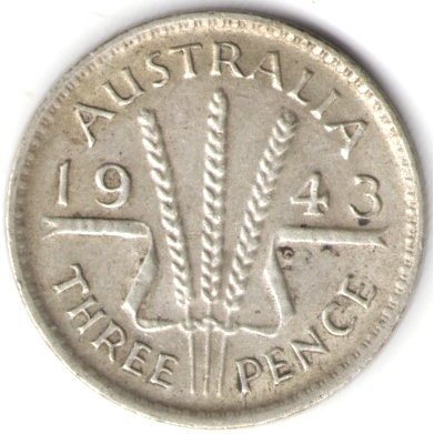 Австралия 3 пенса 1943 год (без отметки МД)