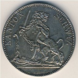 Швейцария 5 франков 1867 год