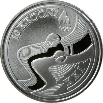Эстония 10 крон 2010 год - XXI зимние Олимпийские Игры, Ванкувер Ag в футляре