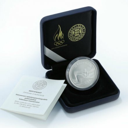 Эстония 10 крон 2010 год - XXI зимние Олимпийские Игры, Ванкувер Ag в футляре